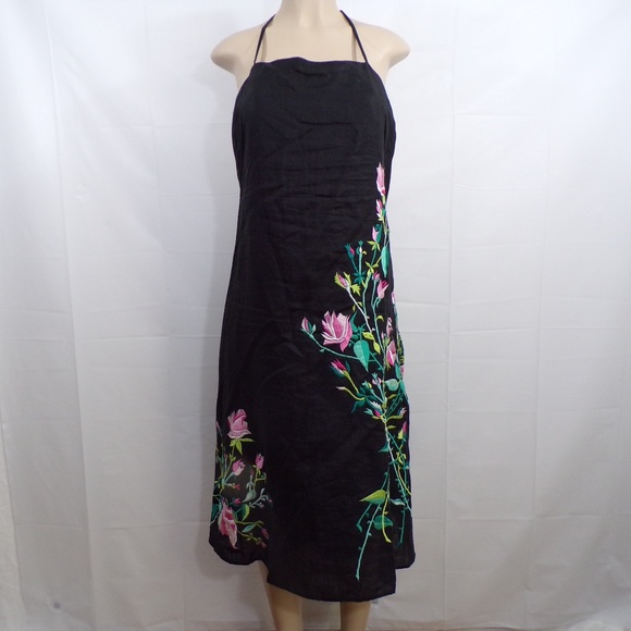 French Connection Dresses & Skirts - French Connection Embroidered Halter Dress Sz 12